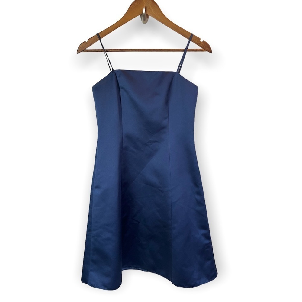 David’s Bridal Satin Spaghetti Strap Dress 14